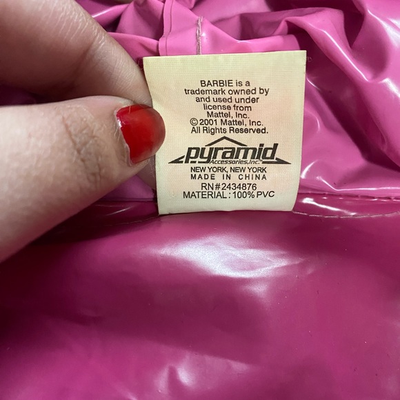 2001 BARBIE RAIN JACKET BARBIE MOVIE VINTAGE PINK GIRL FALL RAIN COAT - Picture 6 of 10